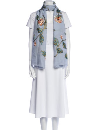 Janavi Merino Wool Floral Print Scarf