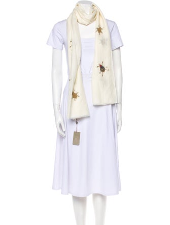 Janavi Merino Wool Floral Print Scarf