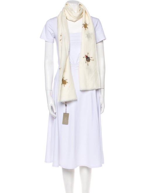 Janavi Merino Wool Floral Print Scarf