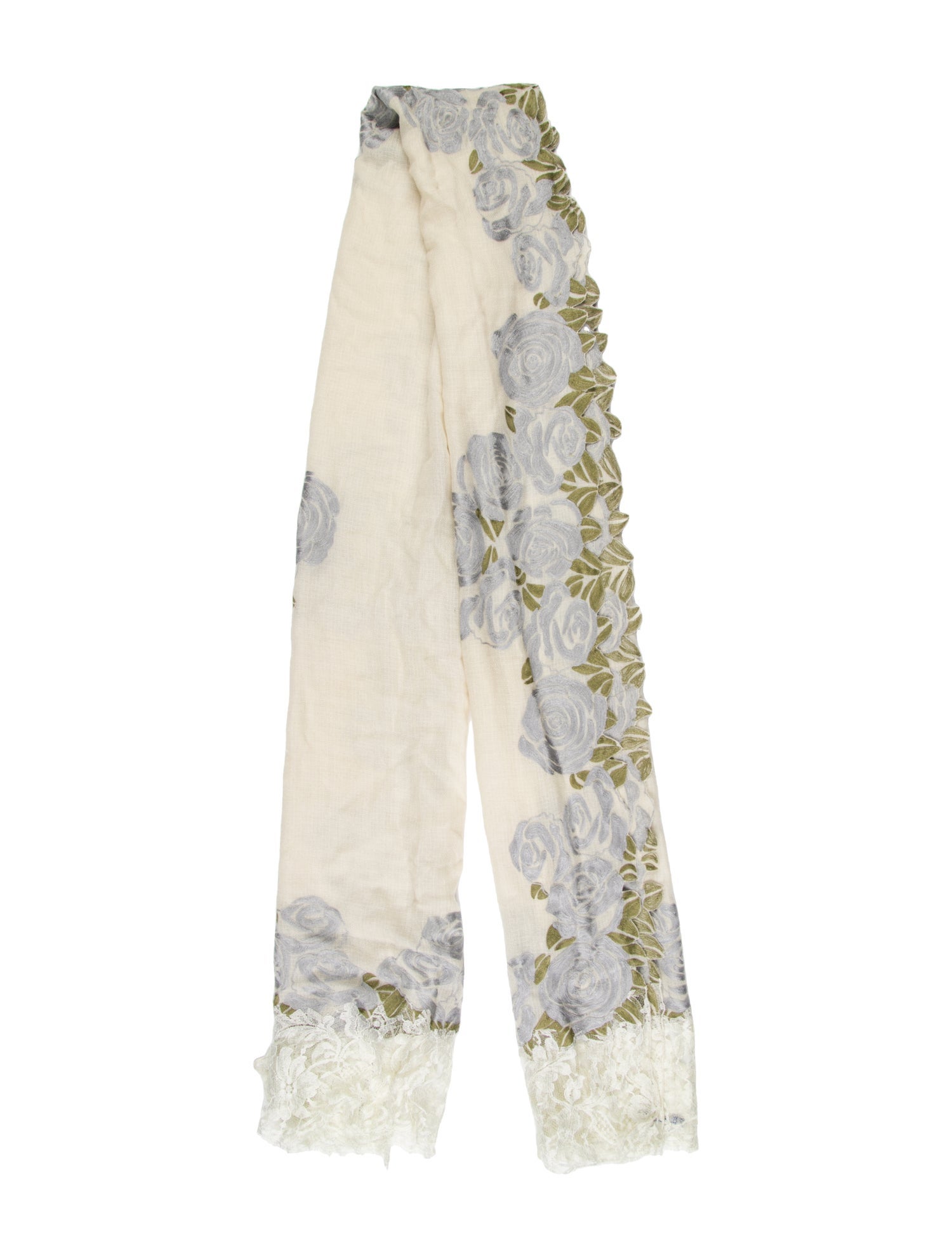 Janavi Cashmere Floral Print Scarf