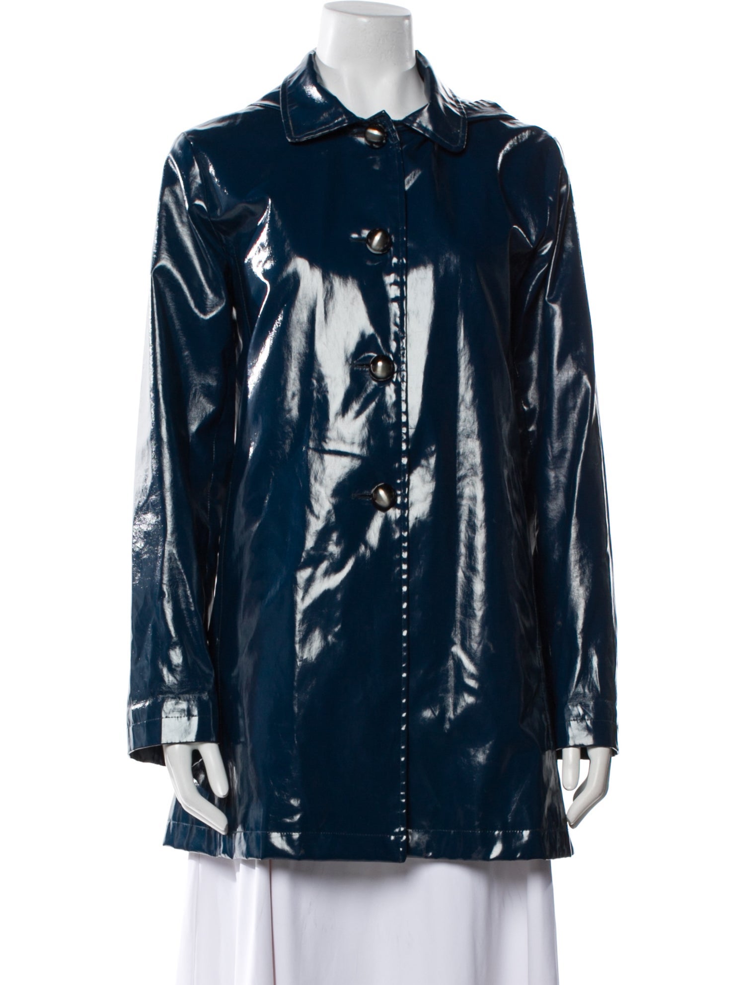 Jane Post Faux Leather Trench Coat