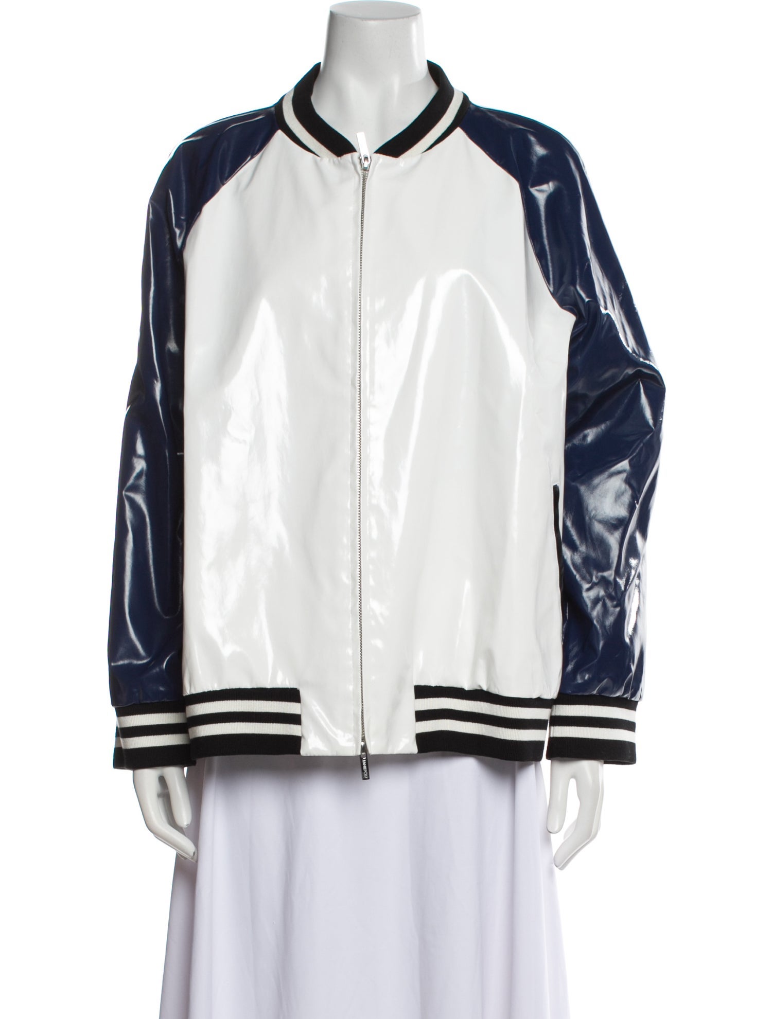 Jane Post Colorblock Pattern Bomber Jacket