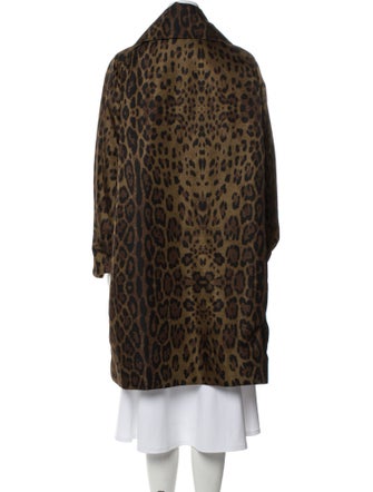 Jane Post Nylon Animal Print Faux Fur Coat