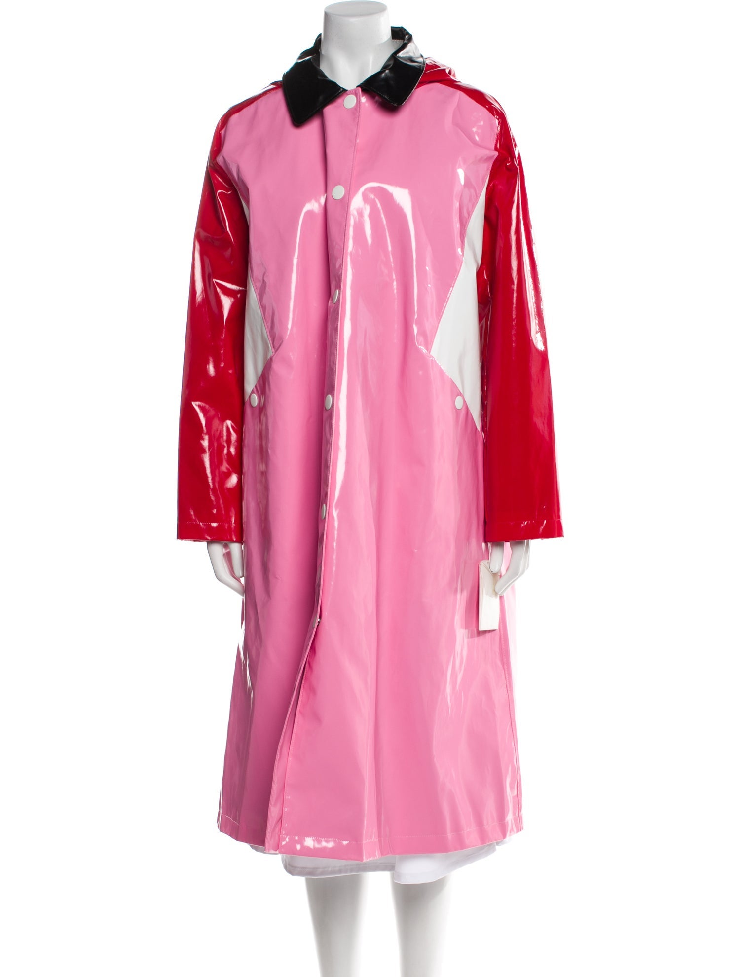 Jane Post Colorblock Pattern Trench Coat