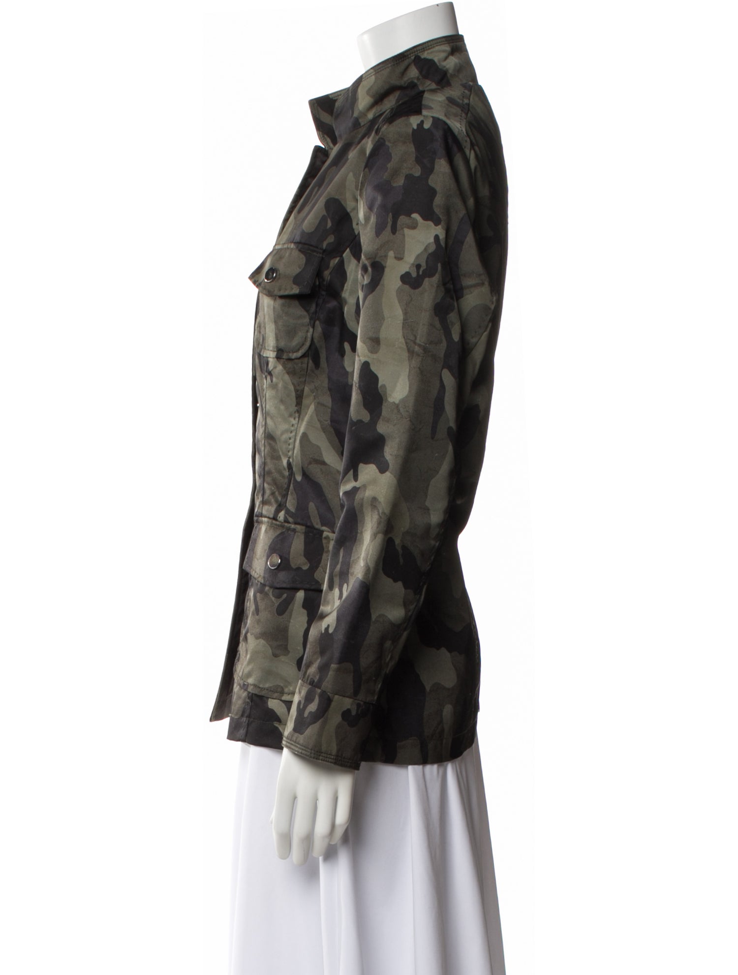 Jane Post Nylon Camouflage Print Utility Jacket