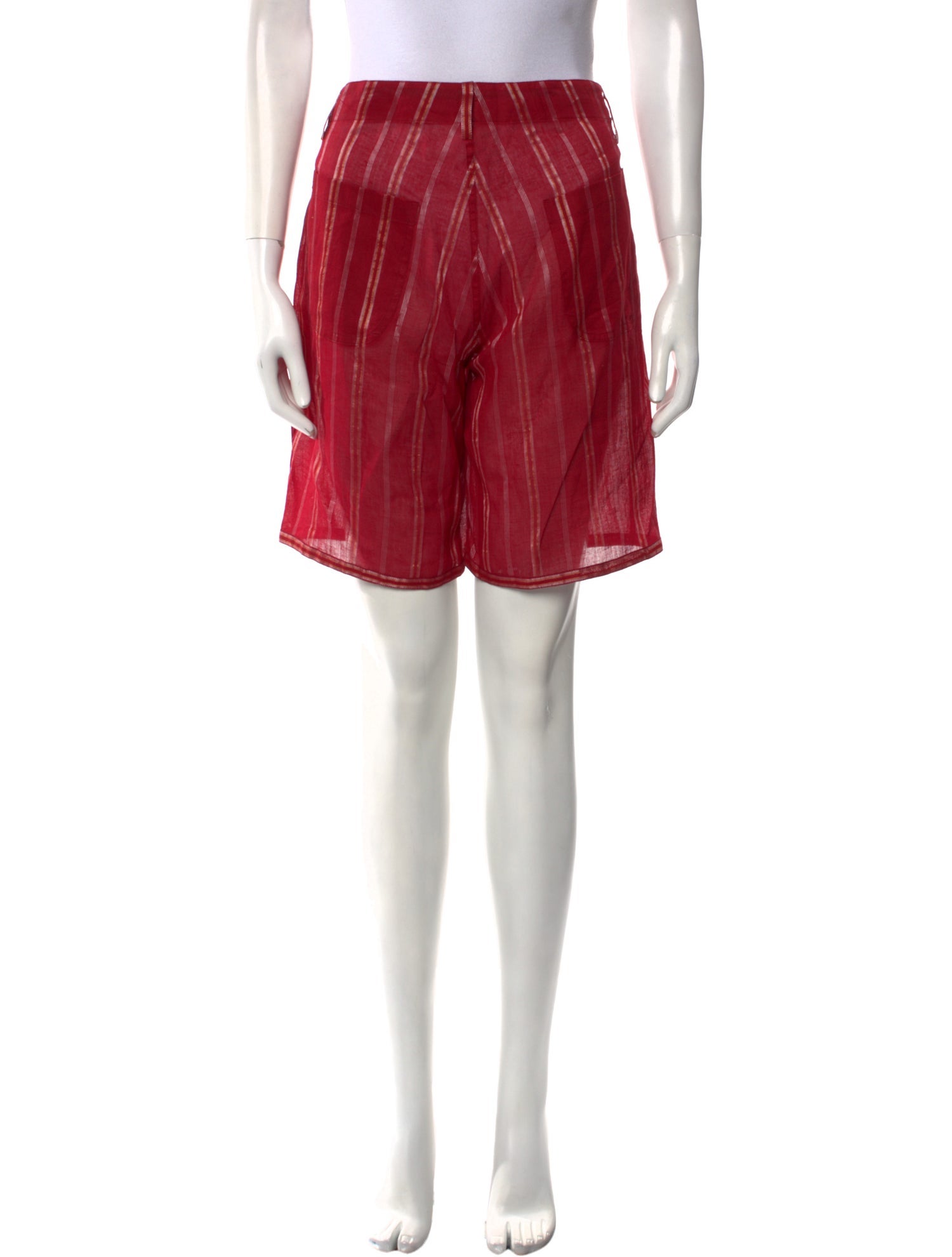 HARAGO Striped Knee-Length Shorts