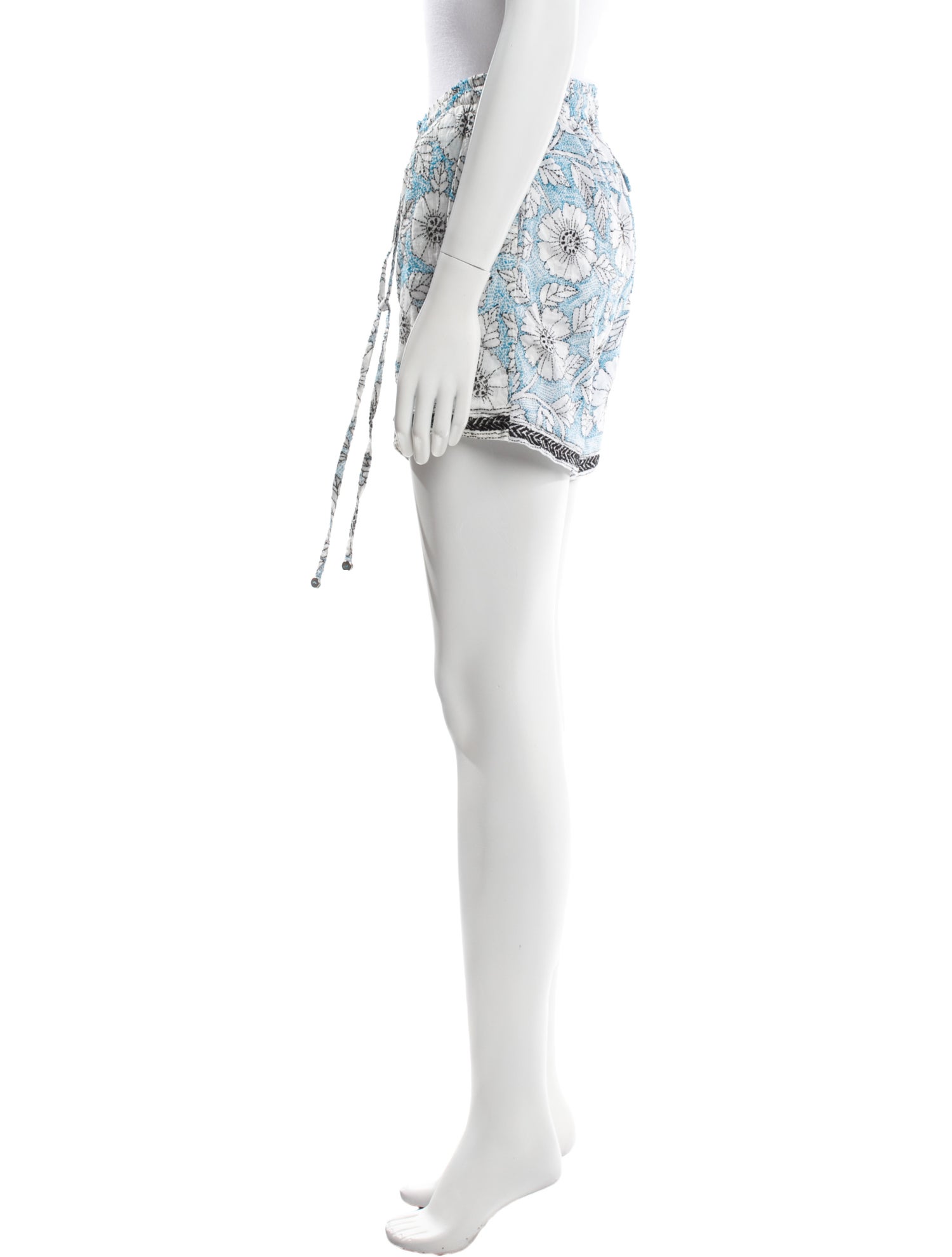 HARAGO Floral Print Mini Shorts