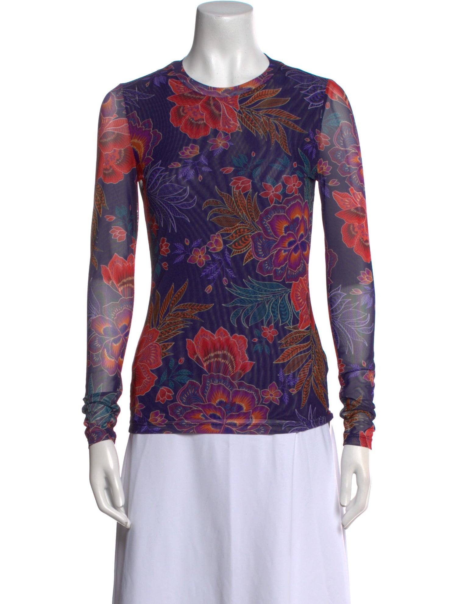 Jade Swim Floral Print Crew Neck Top