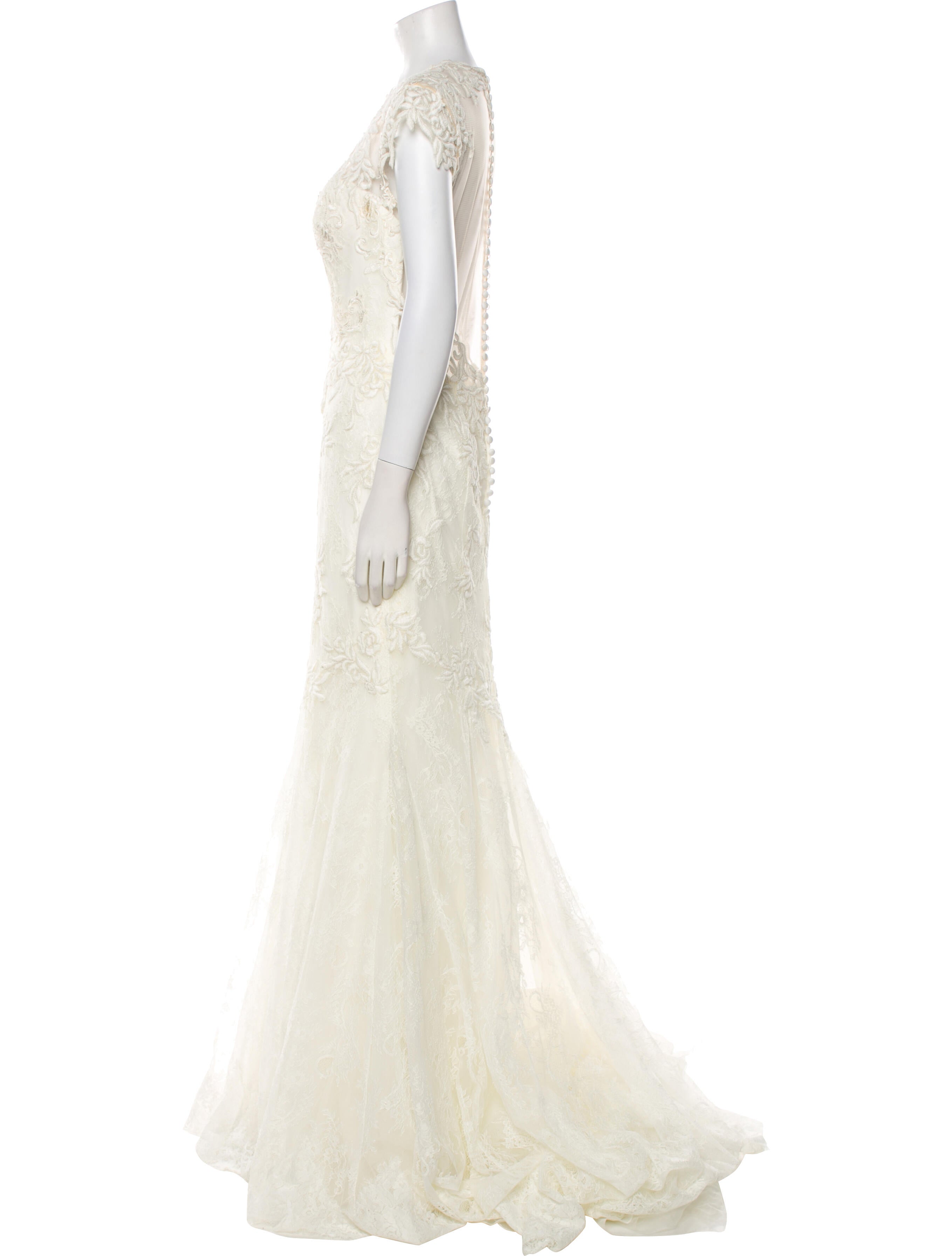 Justin Alexander Lace Pattern Long Dress