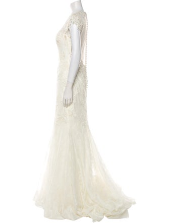 Justin Alexander Lace Pattern Long Dress