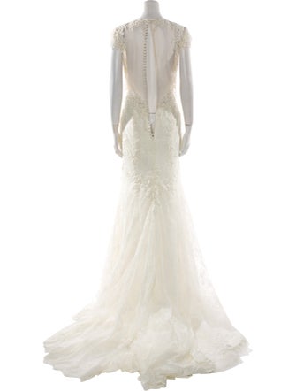 Justin Alexander Lace Pattern Long Dress