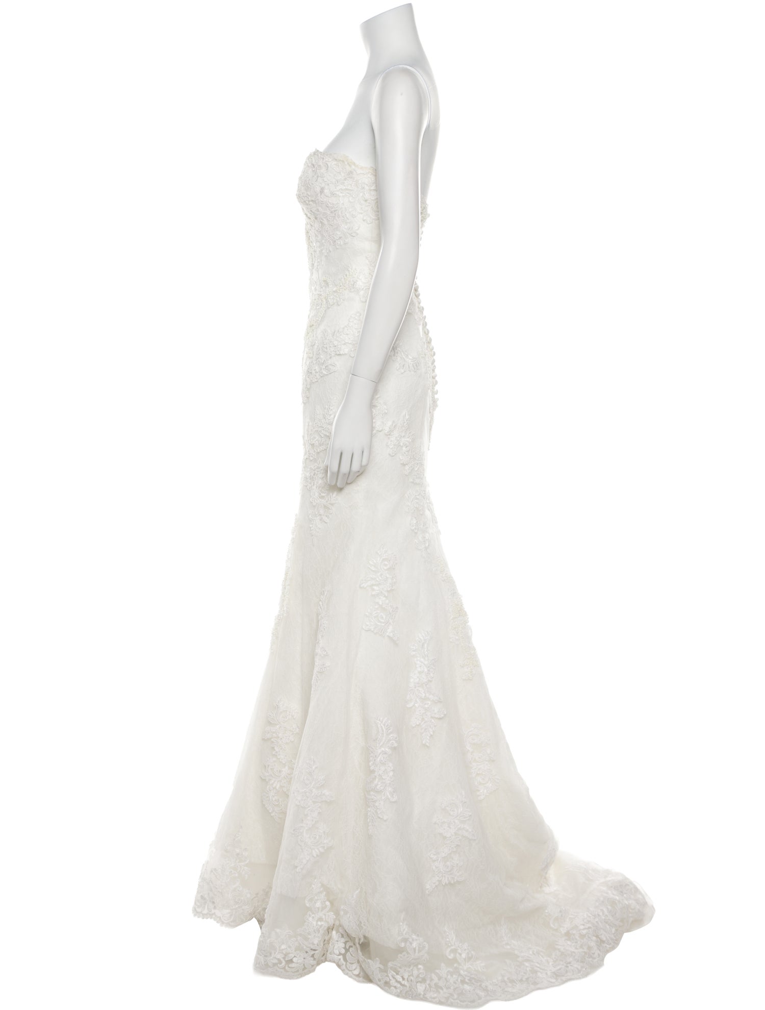 Justin Alexander Lace Pattern Long Dress