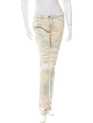 J Brand Distressed Straight-Leg Jeans w/ Tags