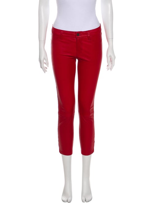 J Brand Lamb Leather Skinny Leg Pants Red
