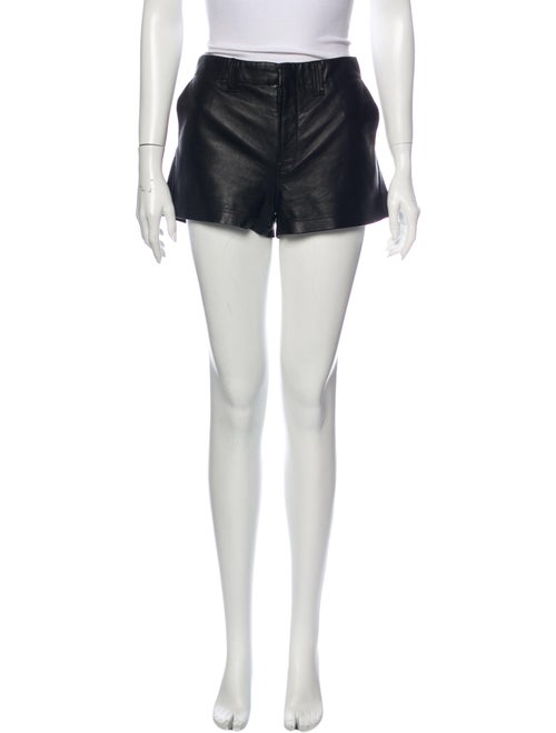 J Brand Lamb Leather Mini Shorts Black