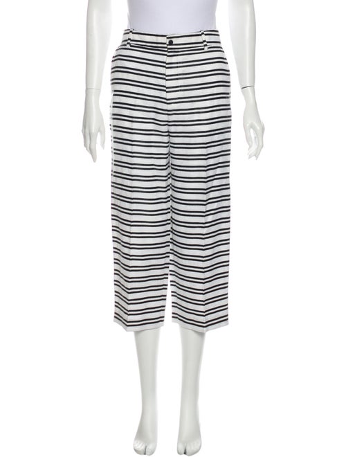 J Brand Striped Wide Leg Pants White