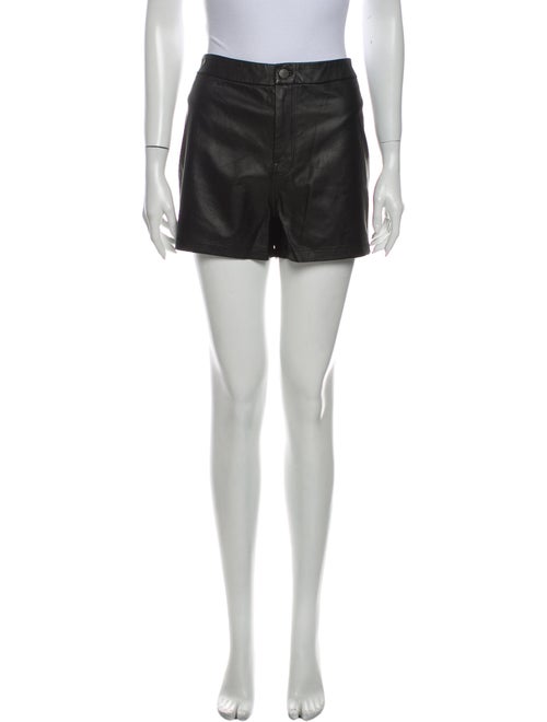J Brand Leather Mini Shorts Black