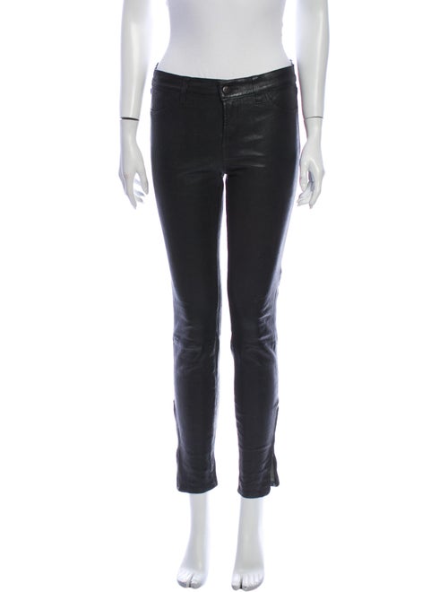 J Brand Leather Skinny Leg Pants Black
