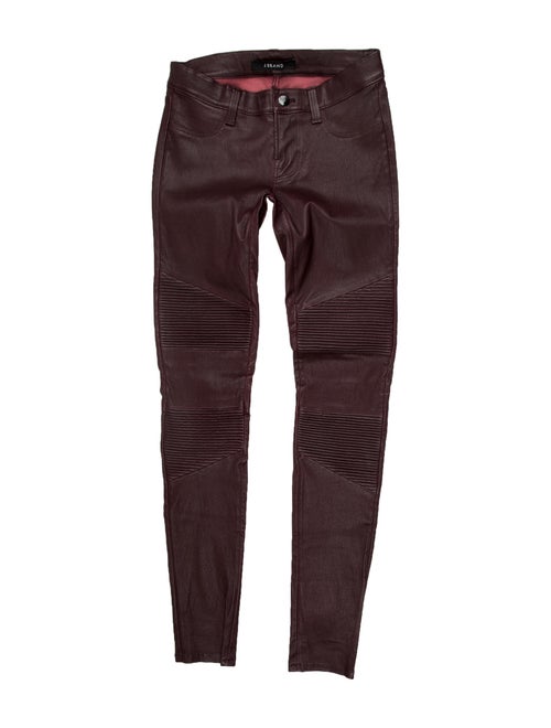 J Brand Lamb Leather Skinny Leg Pants Red