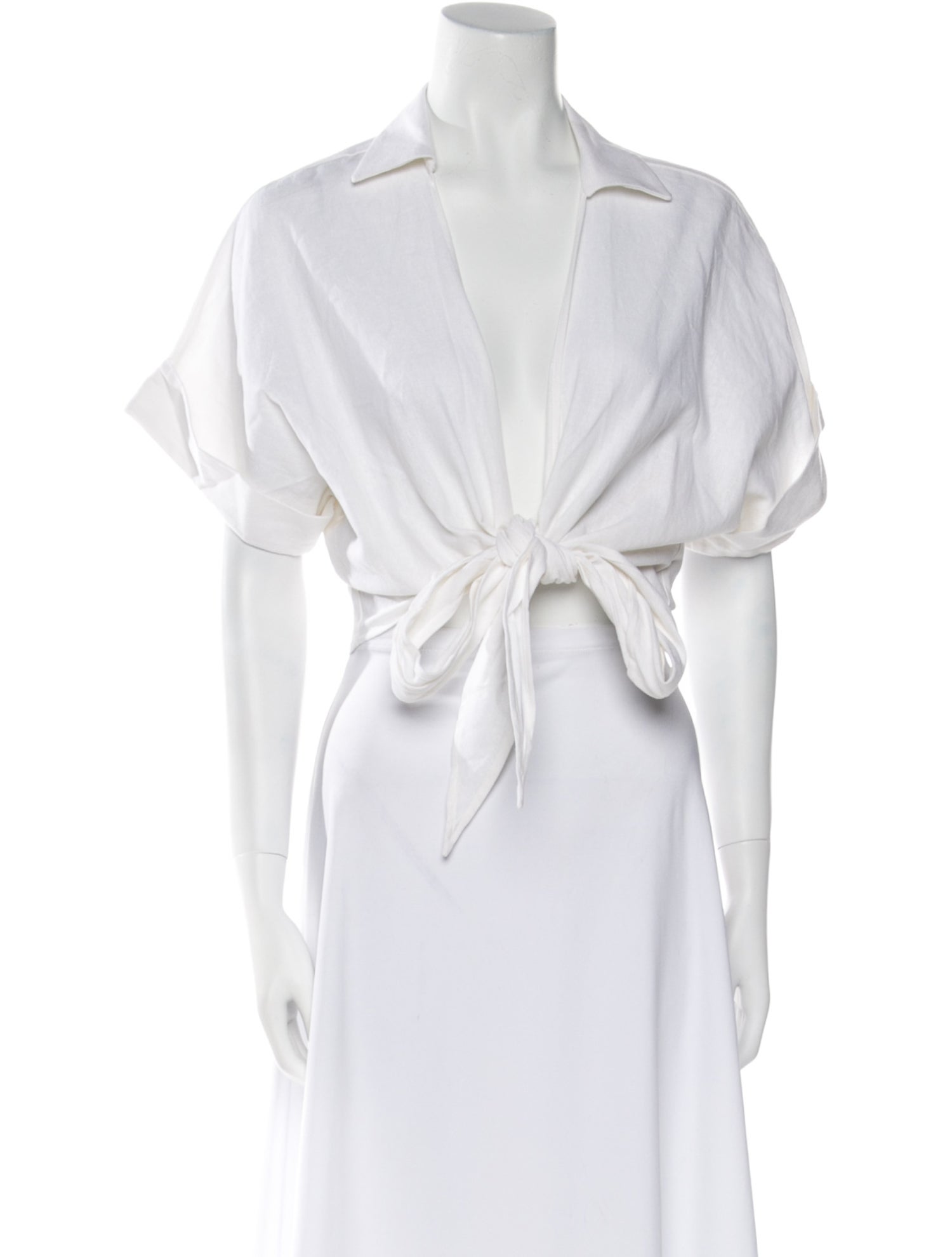 JBQ V-Neck Short Sleeve Crop Top