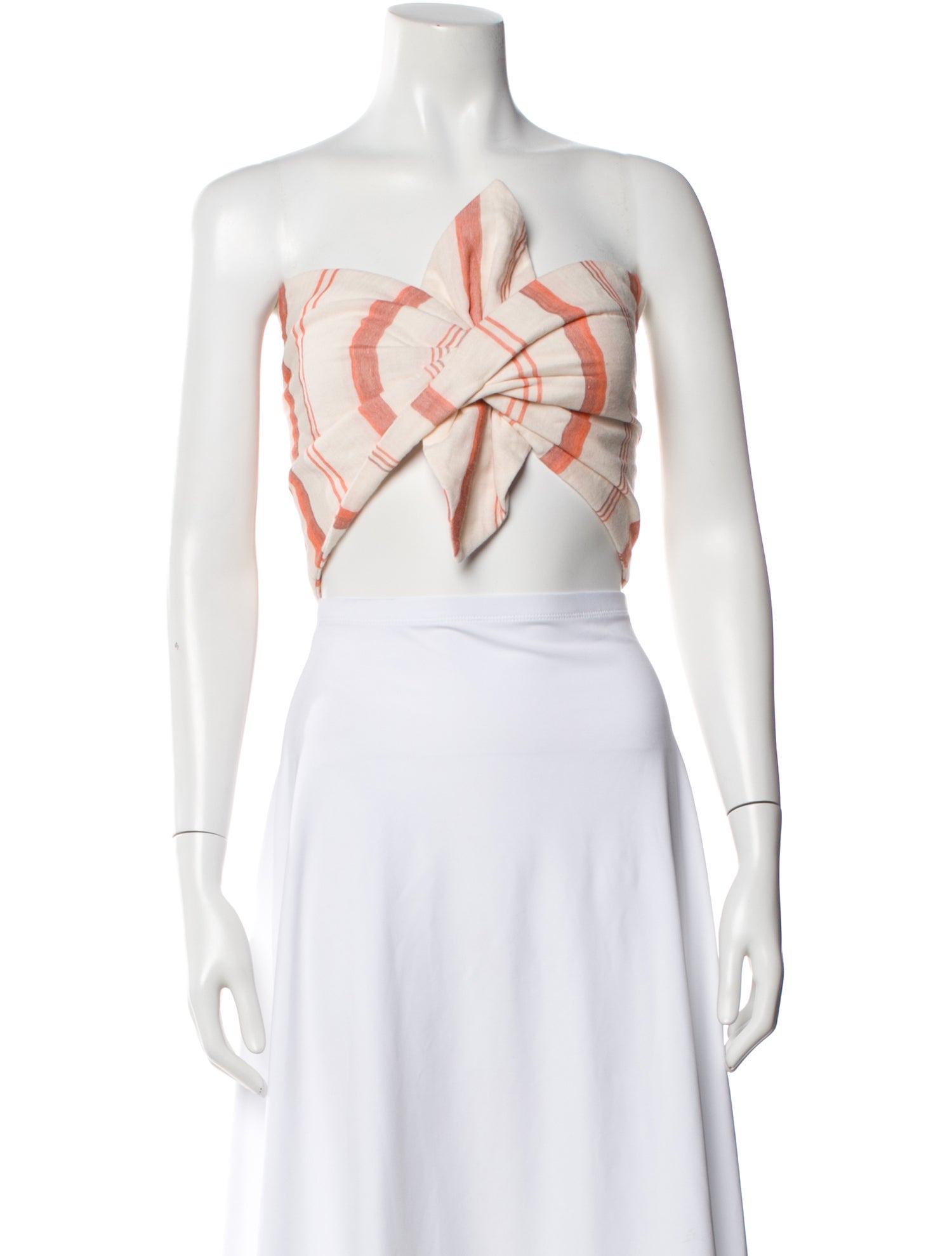 JBQ Striped Strapless Crop Top