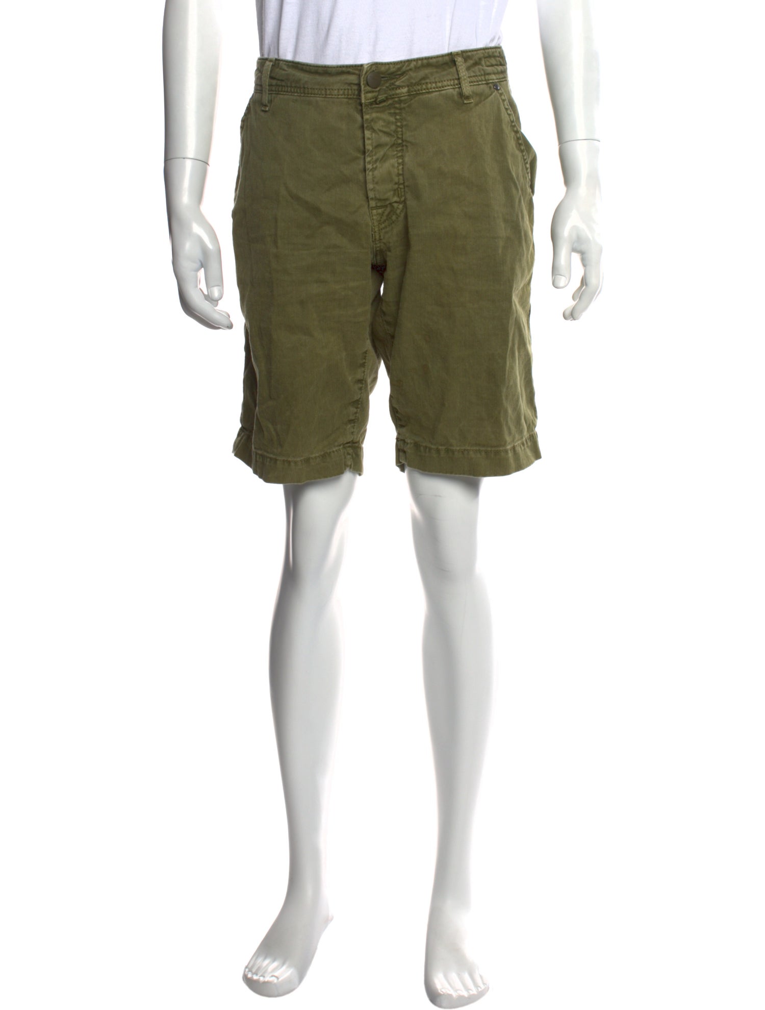 Jacob Cohën Linen Flat Front Shorts
