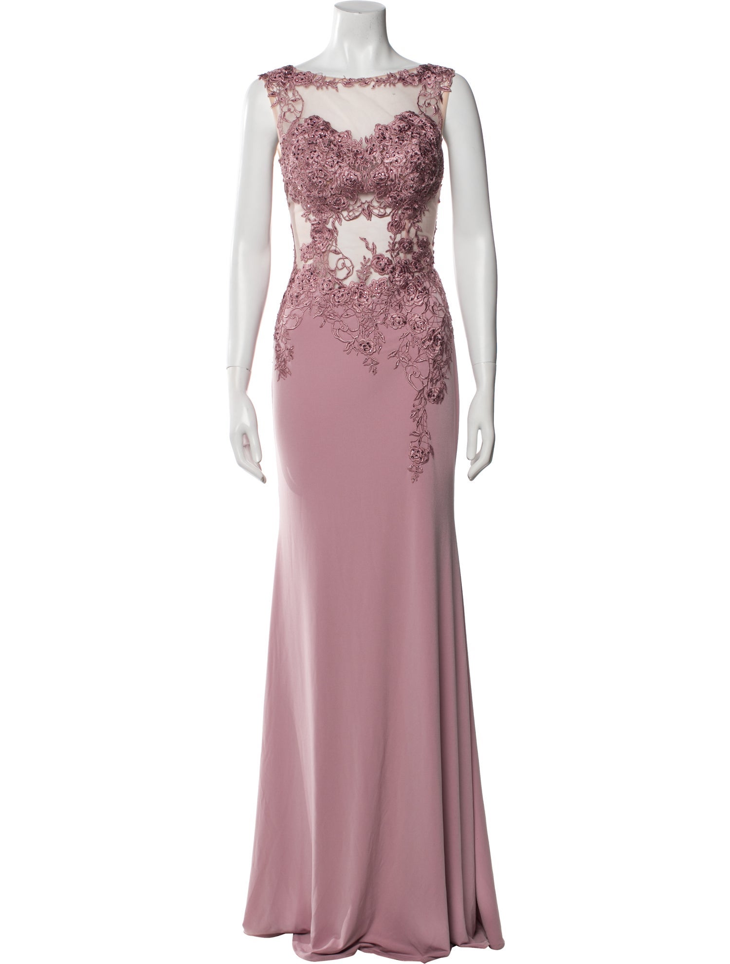JVN by Jovani Bateau Neckline Long Dress