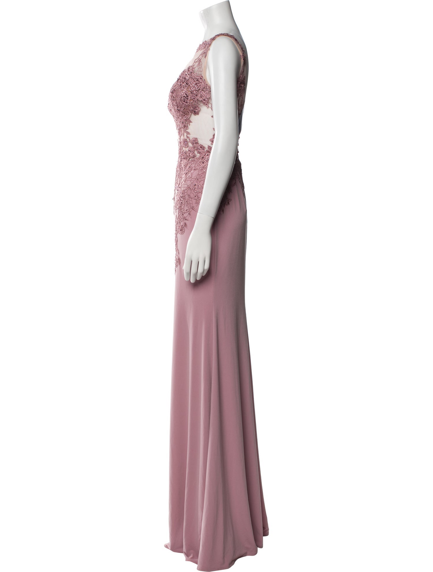 JVN by Jovani Bateau Neckline Long Dress