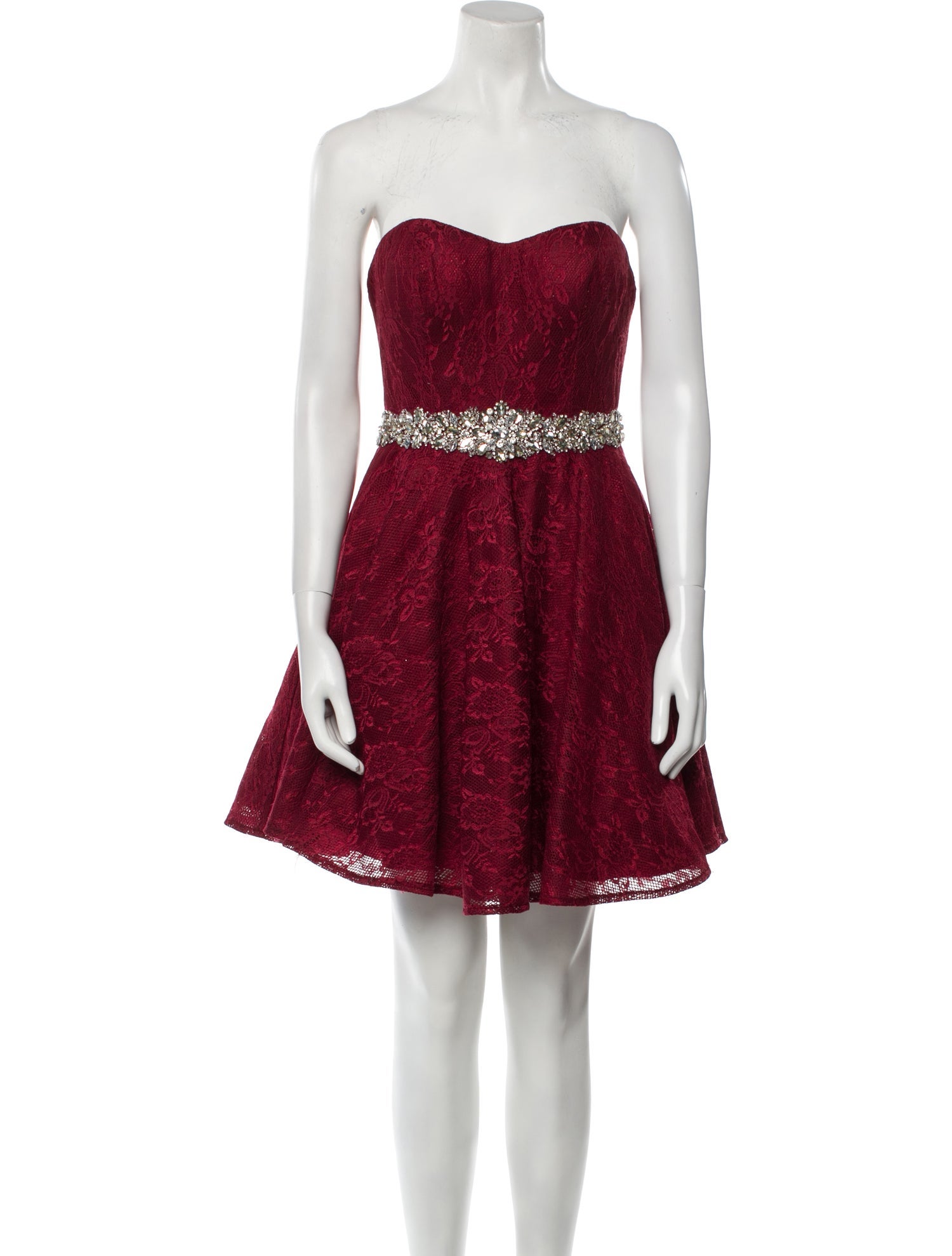 JVN by Jovani Lace Pattern Mini Dress