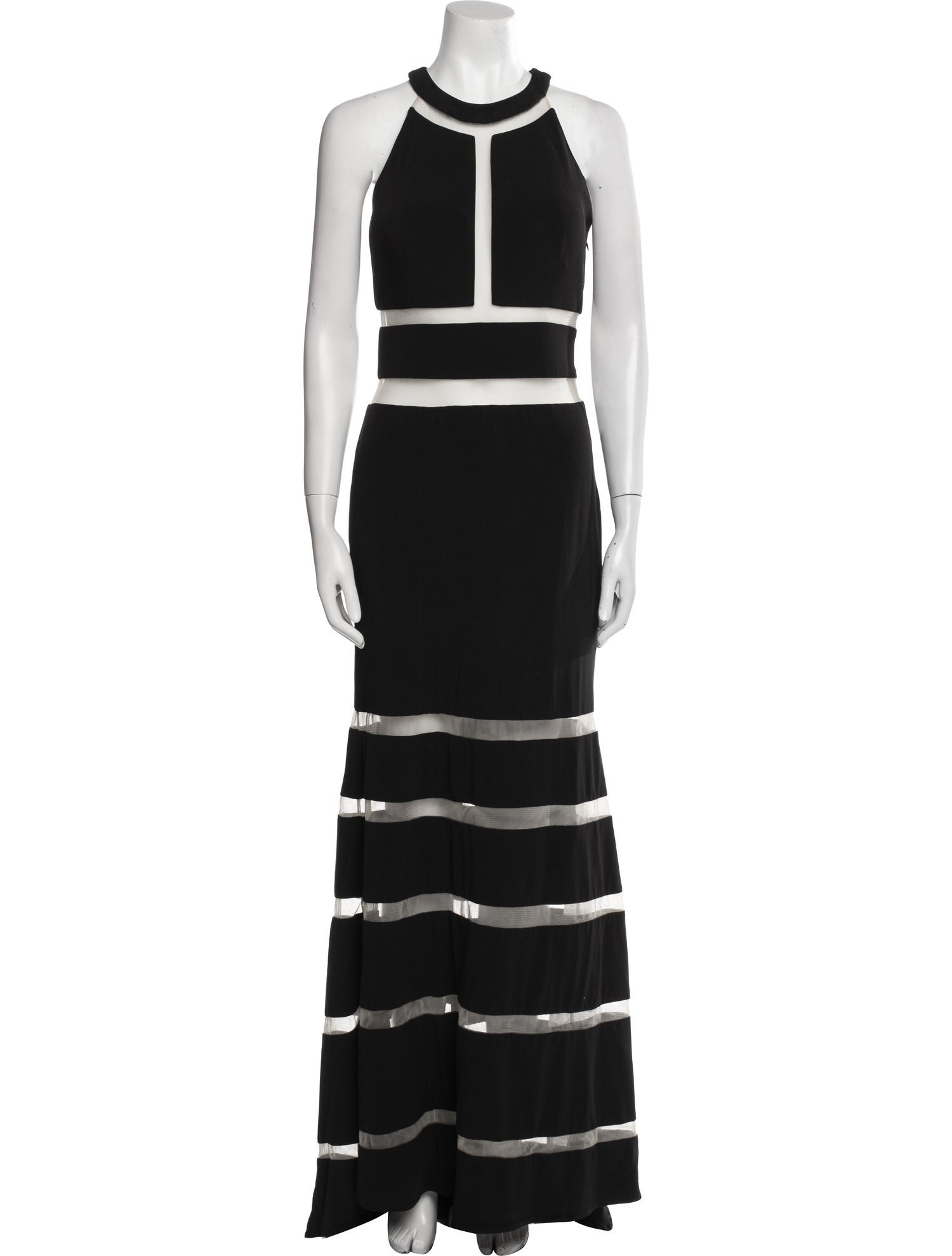 JVN by Jovani Striped Long Dress