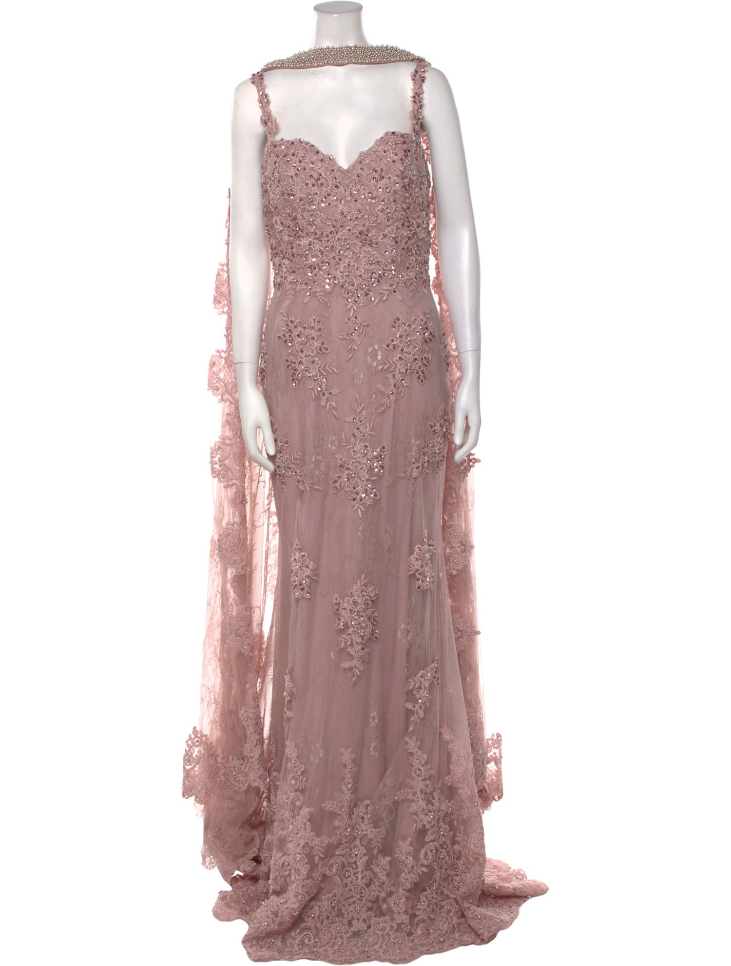 JVN by Jovani Lace Pattern Long Dress