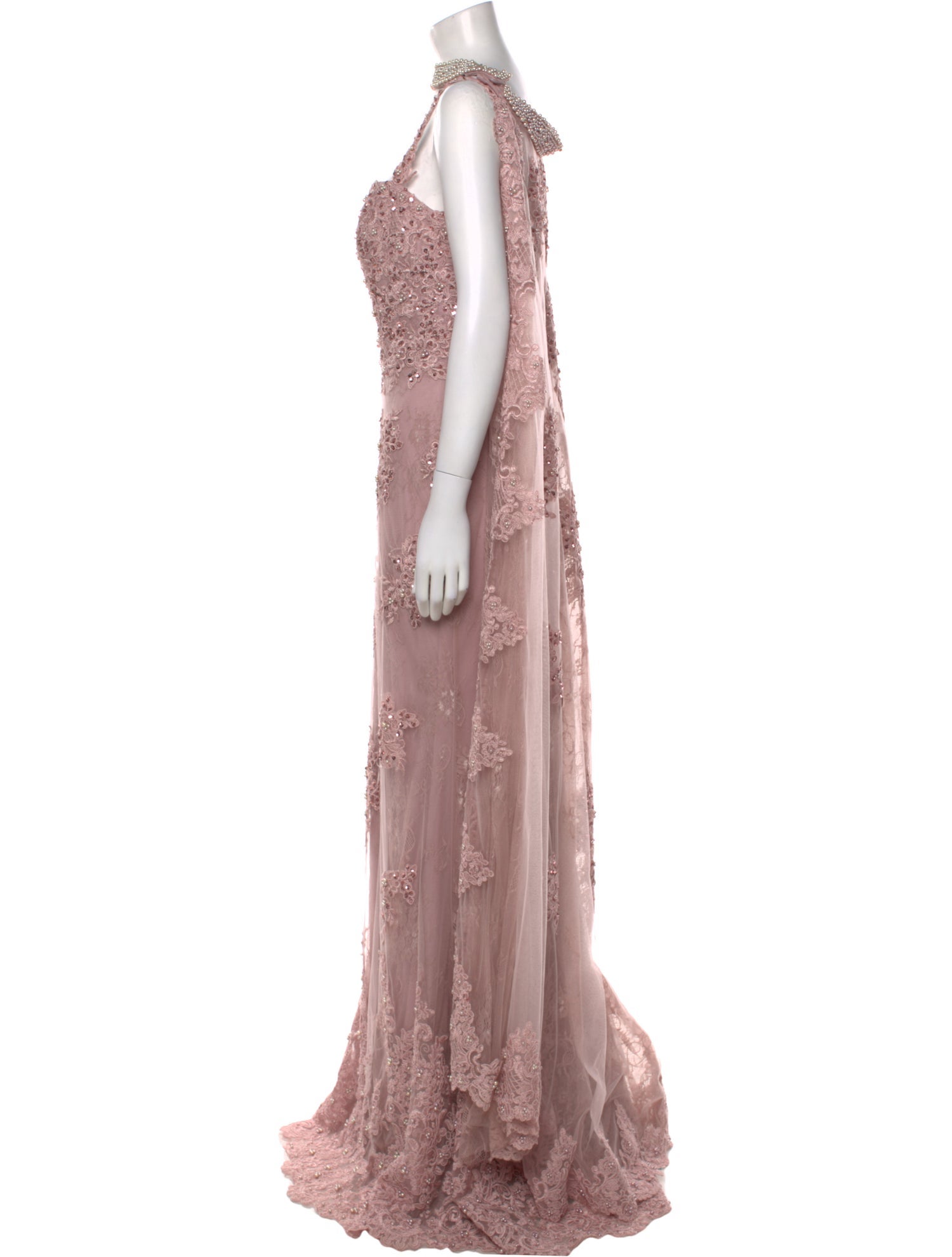 JVN by Jovani Lace Pattern Long Dress