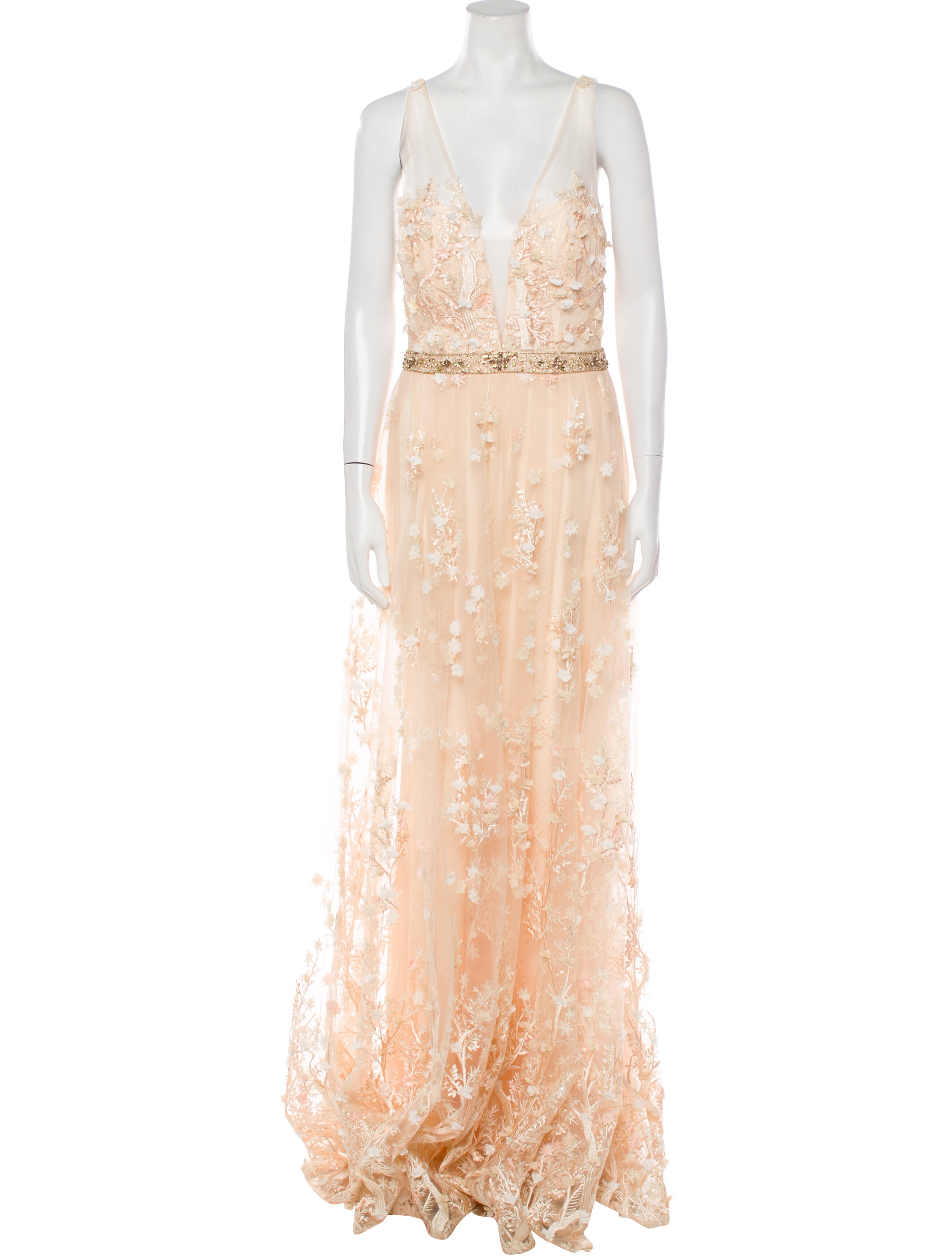 JVN by Jovani Lace Pattern Long Dress