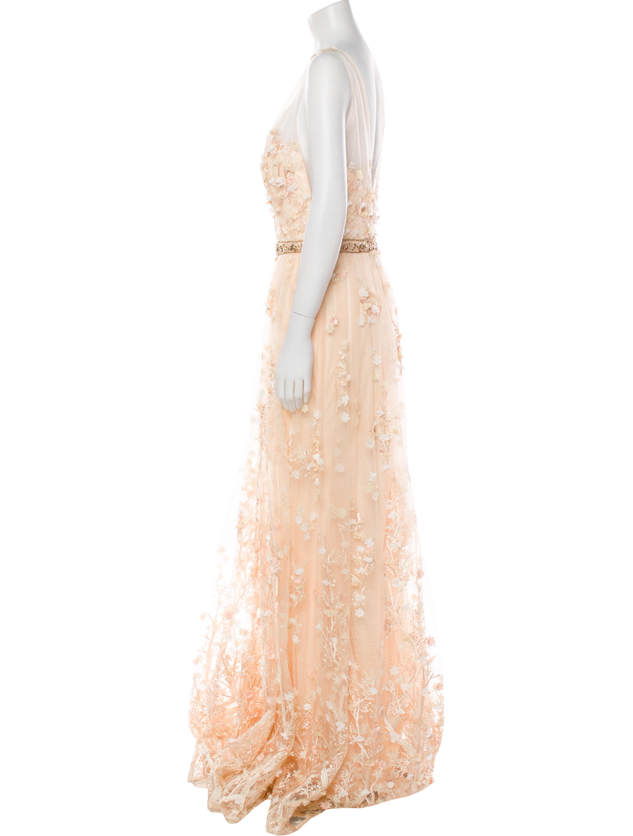 JVN by Jovani Lace Pattern Long Dress