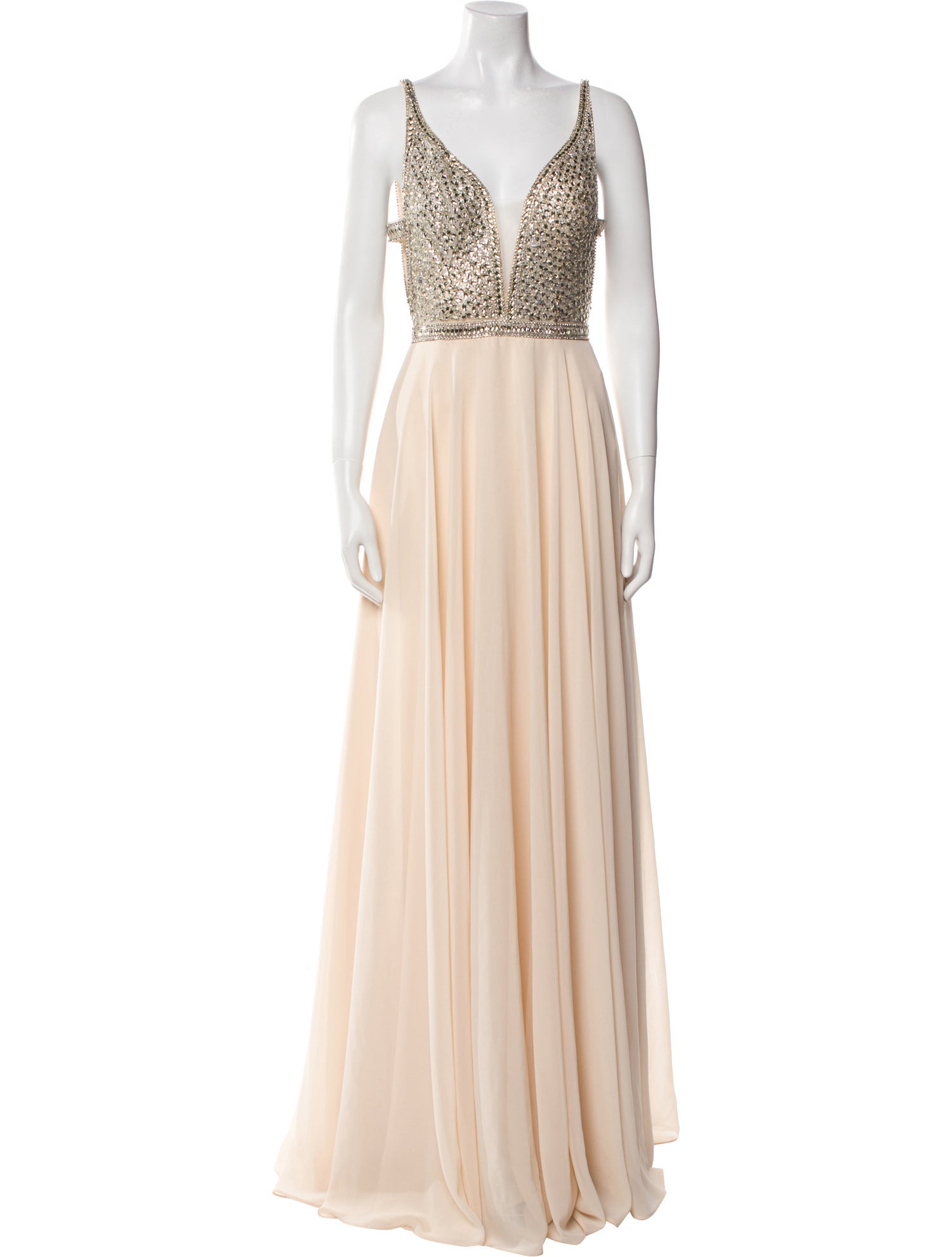 JVN by Jovani V-Neck Long Dress