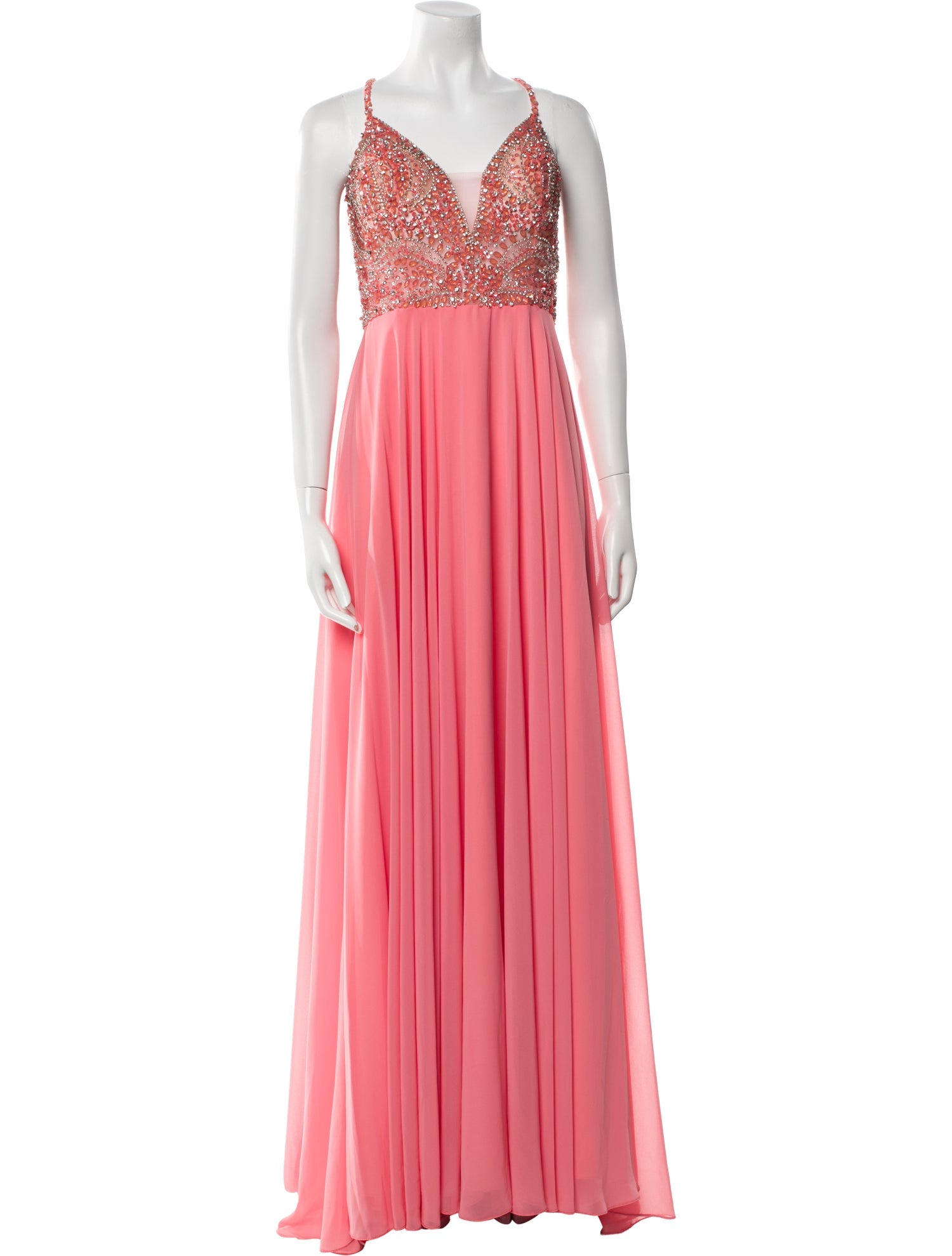 JVN by Jovani V-Neck Long Dress