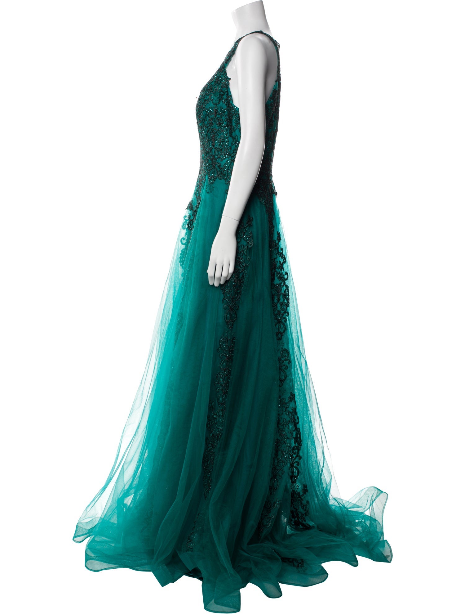 JVN by Jovani Crew Neck Long Dress