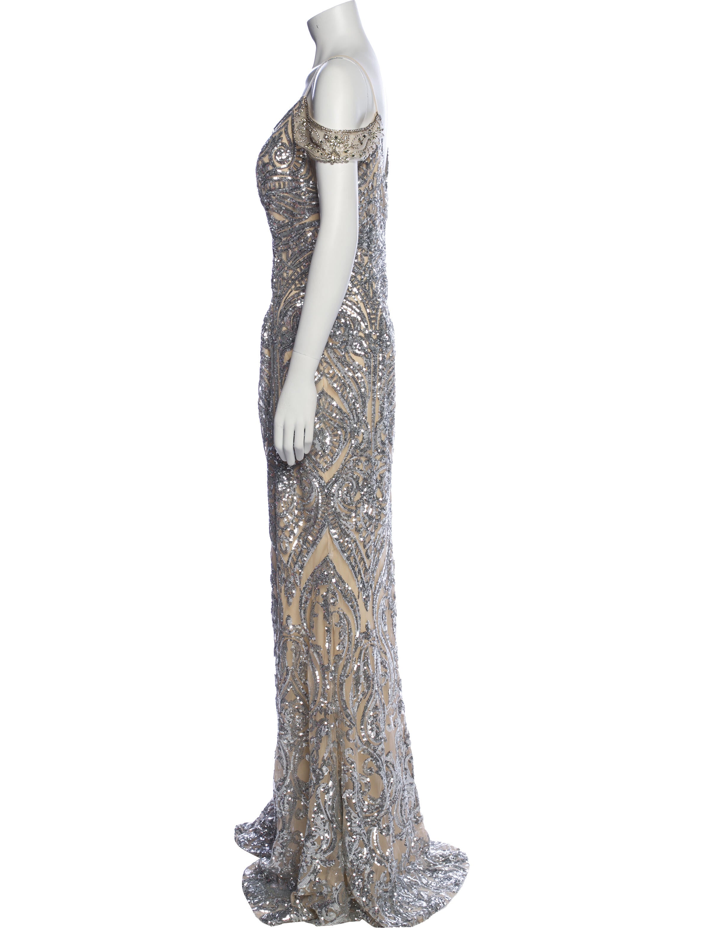 JVN by Jovani Lace Pattern Long Dress w/ Tags