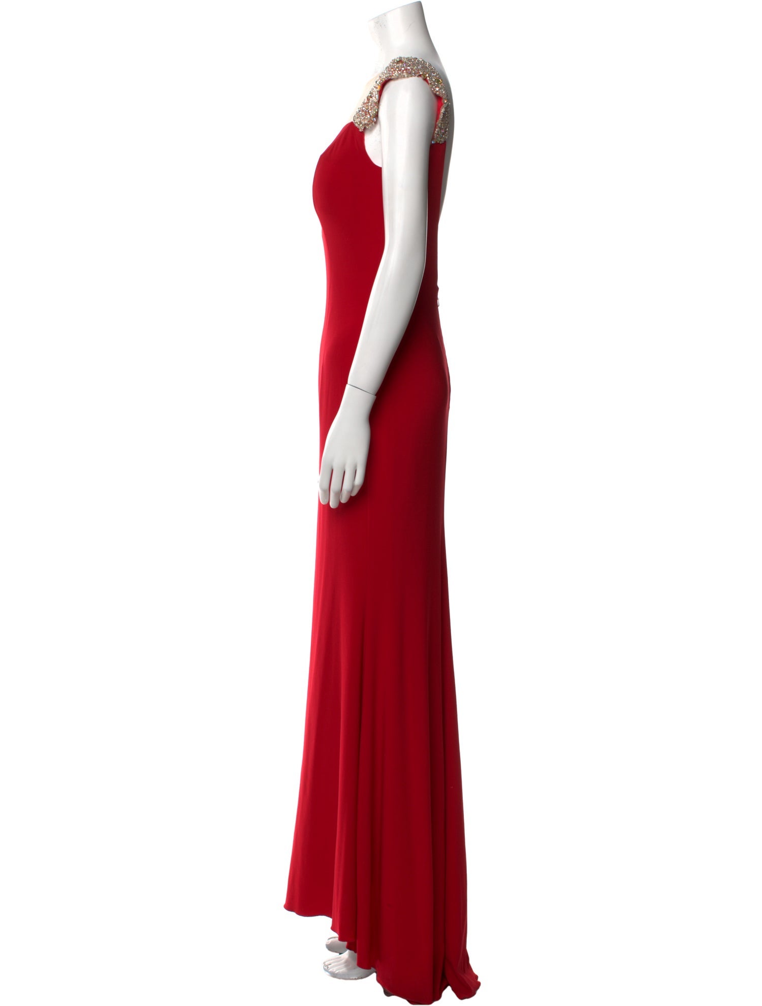 JVN by Jovani Bateau Neckline Long Dress