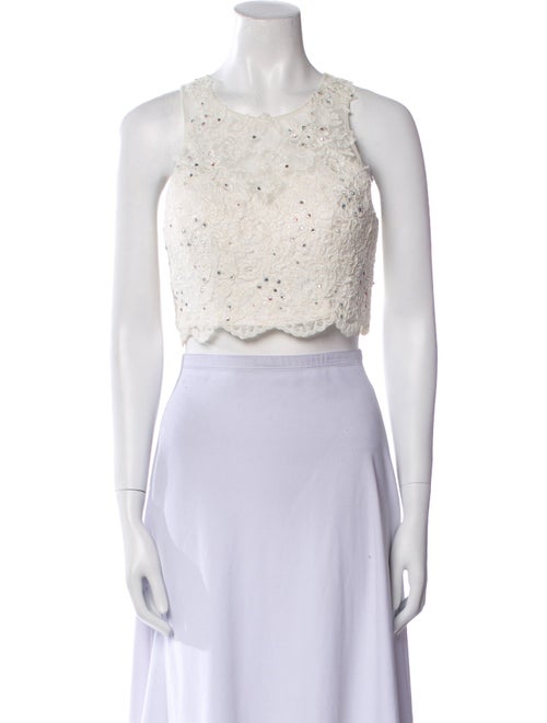 JVN by Jovani Crew Neck Sleeveless Crop Top