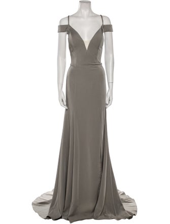 JVN by Jovani V-Neck Long Dress
