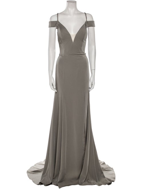 JVN by Jovani V-Neck Long Dress