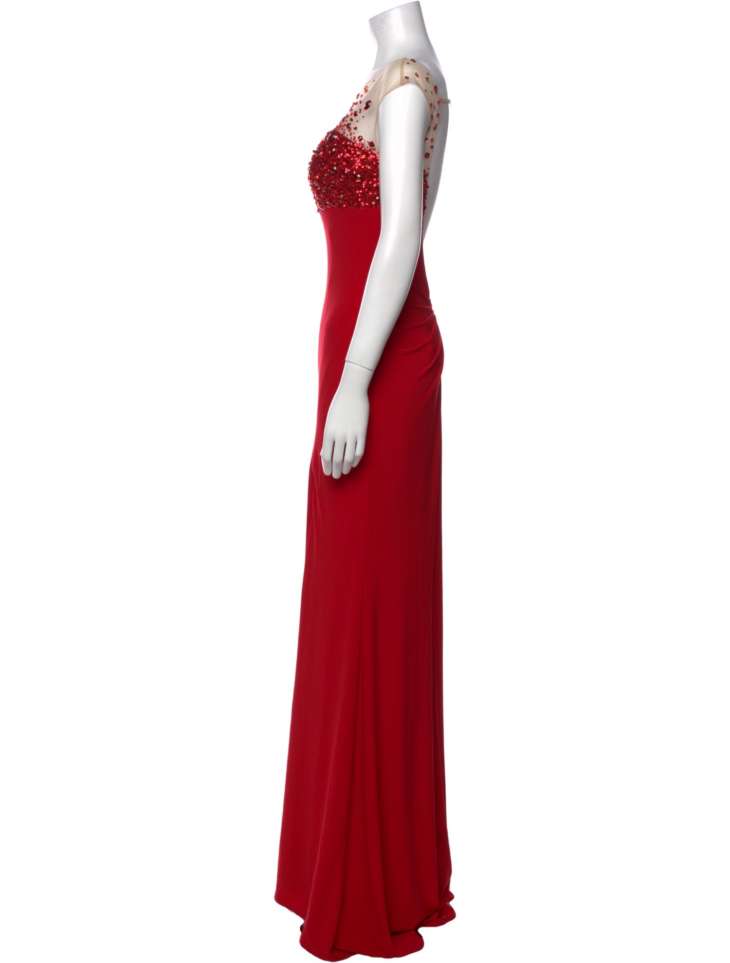 JVN by Jovani Bateau Neckline Long Dress