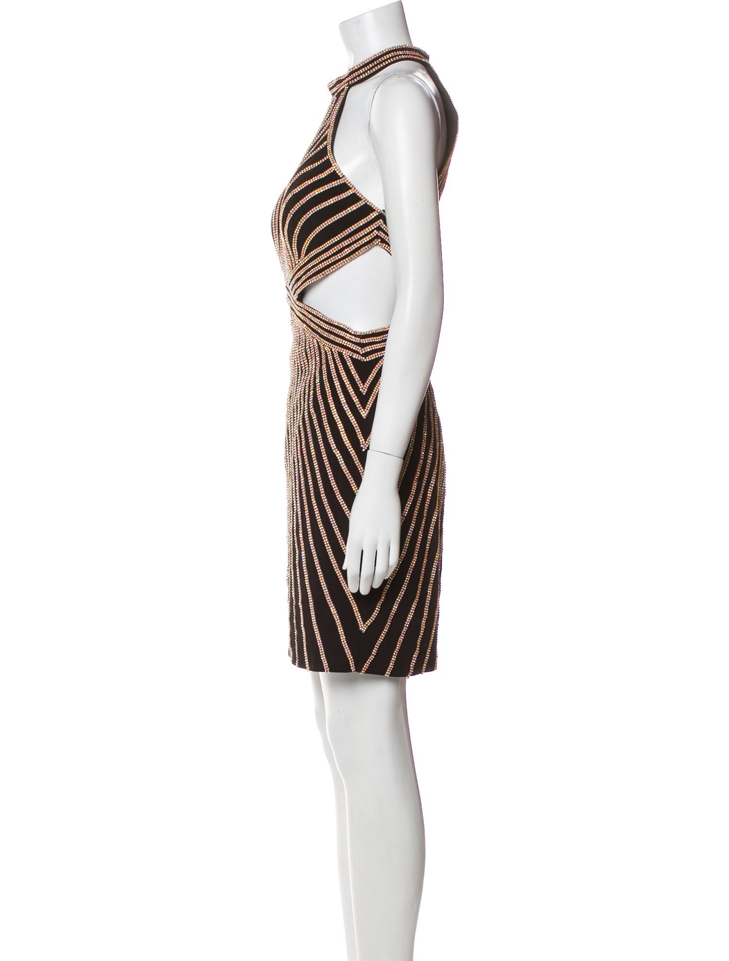 JVN by Jovani Striped Knee-Length Dress