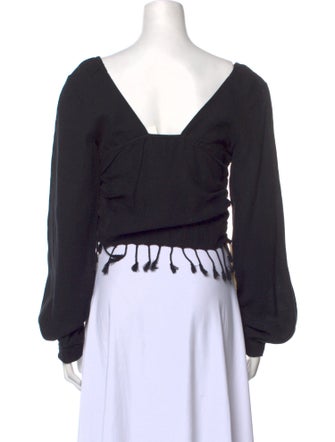 Just Bee Queen Square Neckline Long Sleeve Crop Top