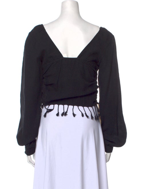 Just Bee Queen Square Neckline Long Sleeve Crop Top