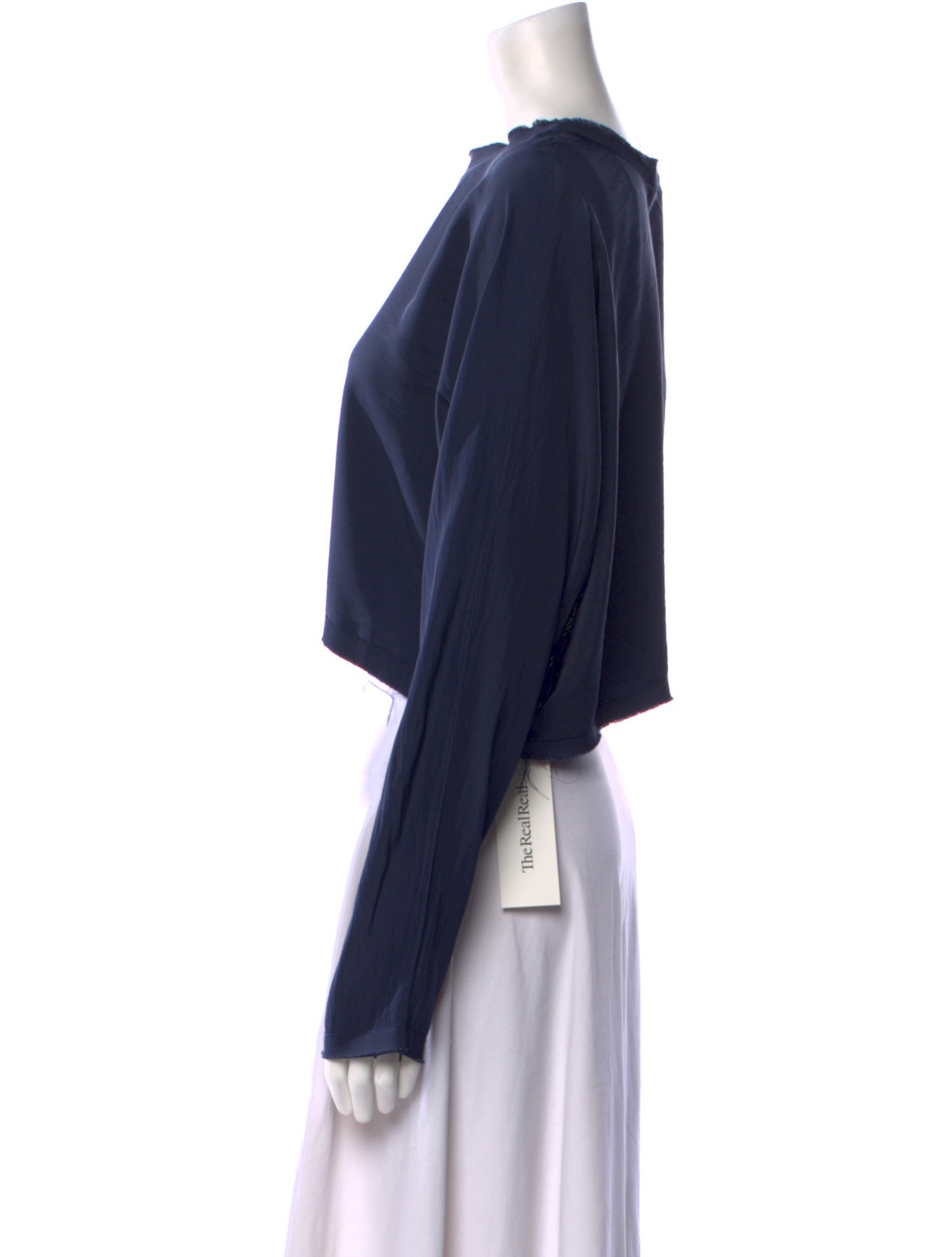 Just Bee Queen Bateau Neckline Long Sleeve Crop Top