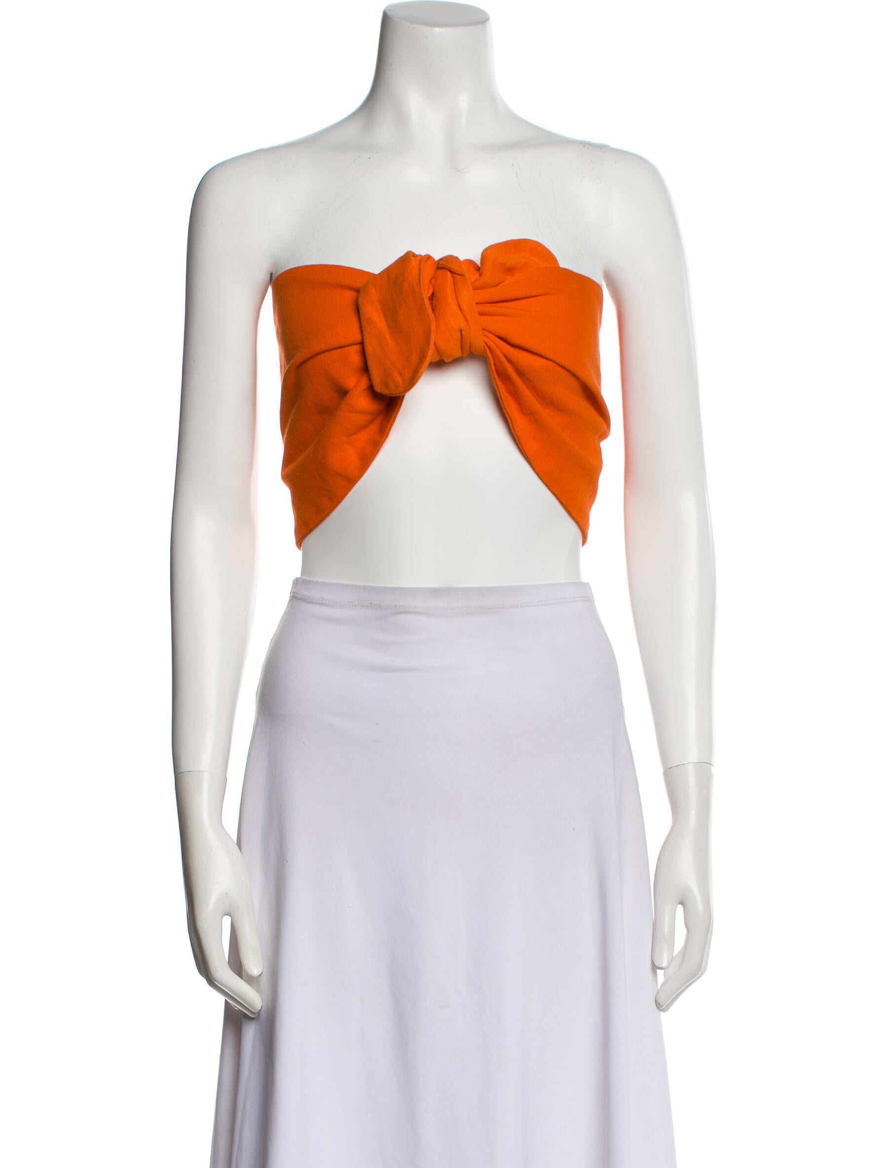 Just Bee Queen Linen Strapless Crop Top
