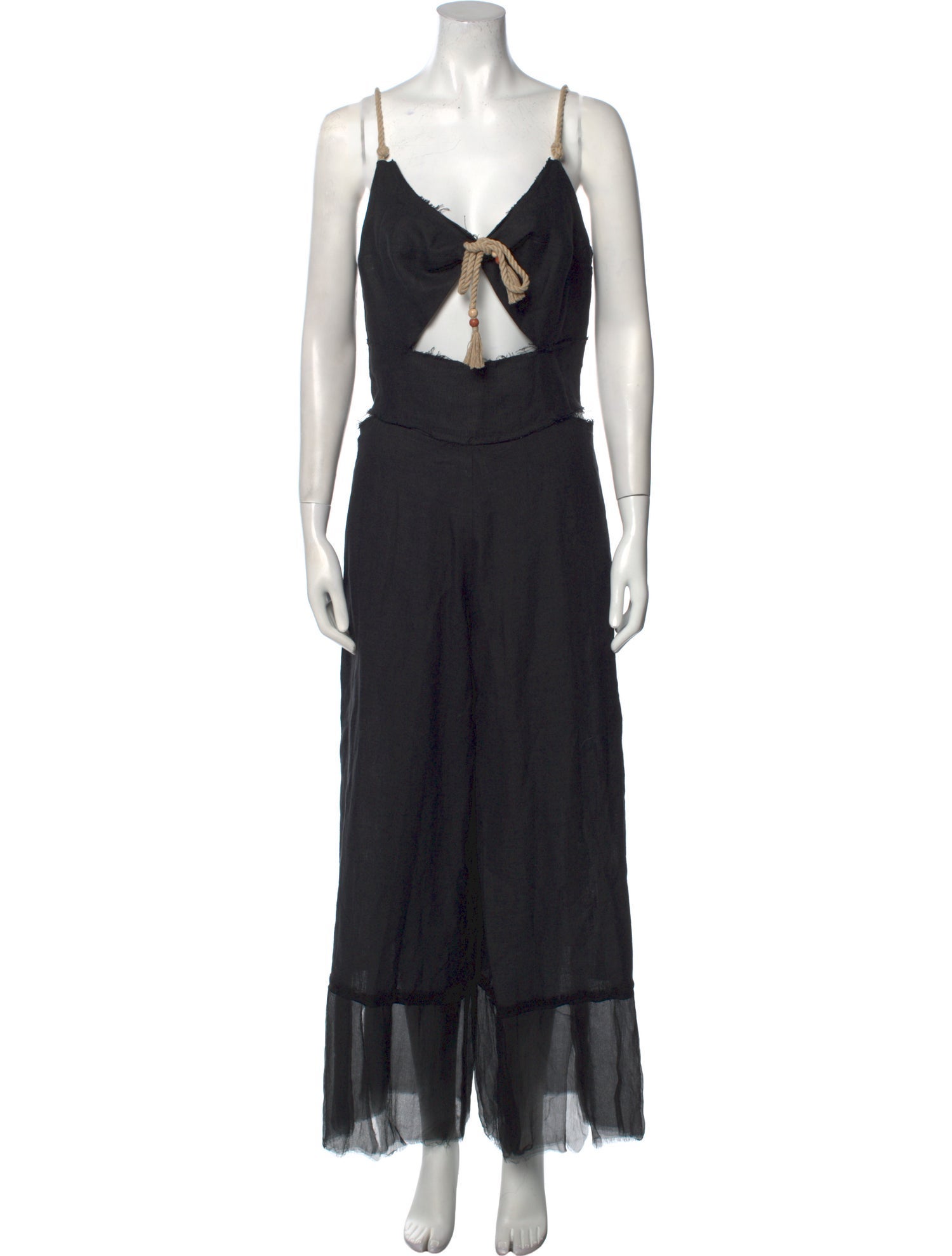 Just Bee Queen Linen V-Neck Jumpsuit