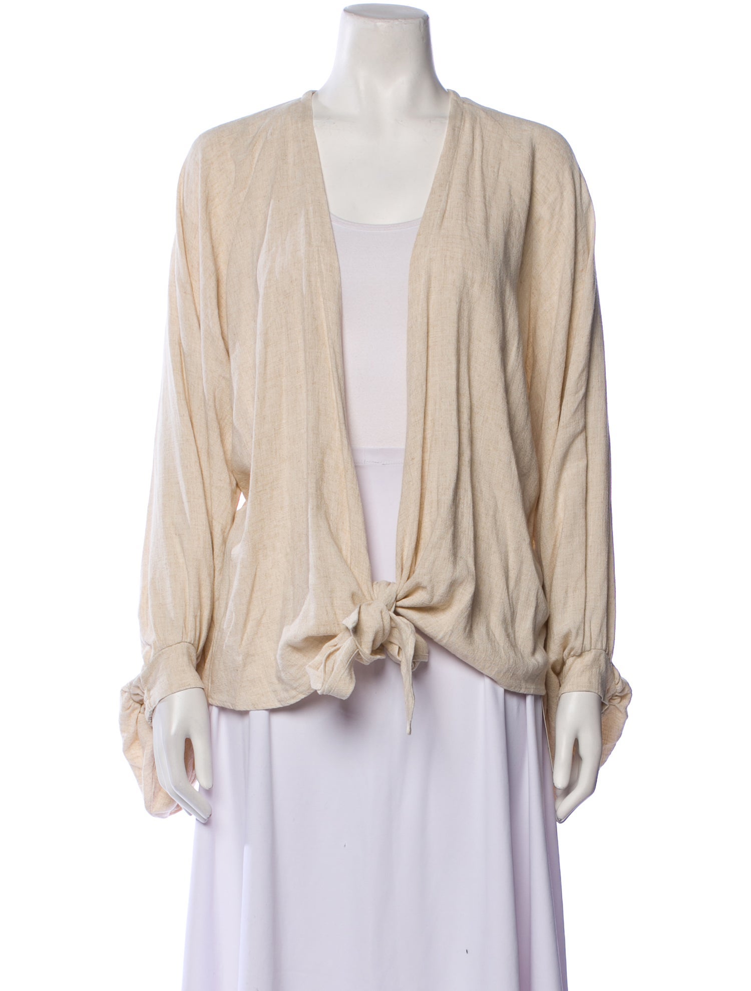 Just Bee Queen Linen Open Front Sweater